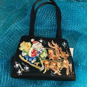 Christmas purse NWT Hand painted bag handbag